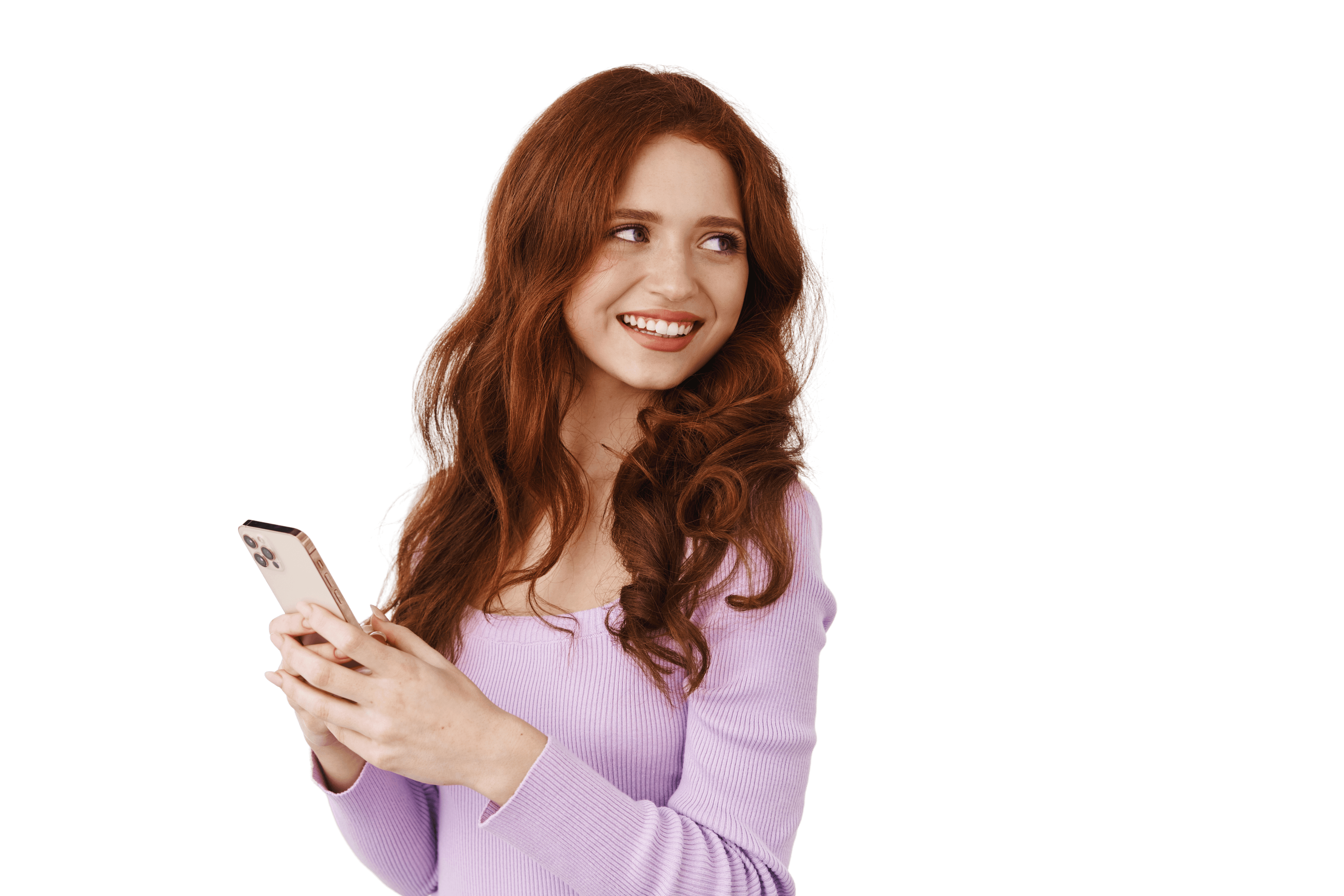 Happy woman with smartphone